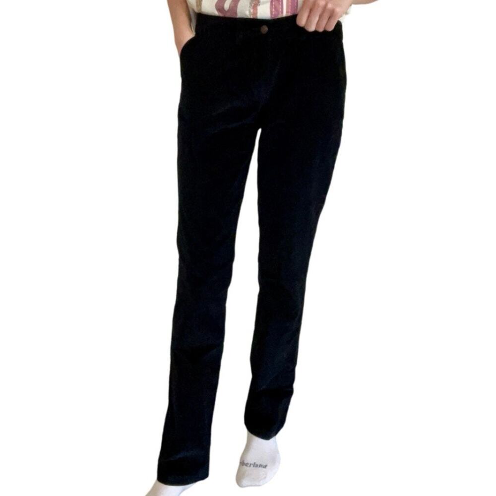 Boden black velvet slim straight size 8L pants